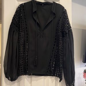 Black sheer size small brand endless rose shirt